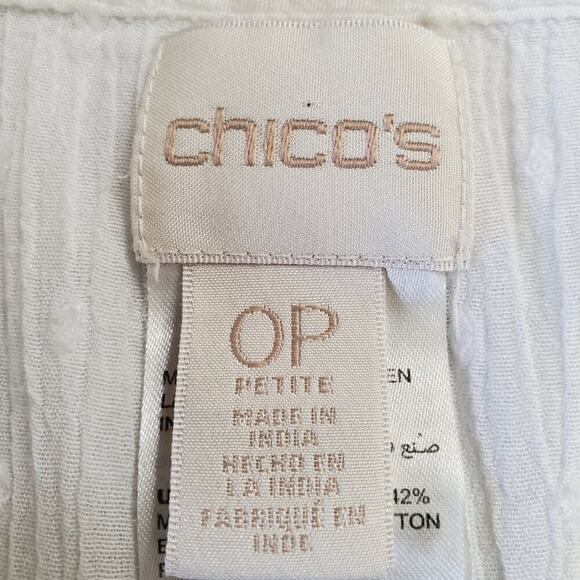 Chico's Lace Swiss-Dot Embroidered Lightweight Tunic Top, Soft Girl, Boho, Flowy - Picture 4 of 9